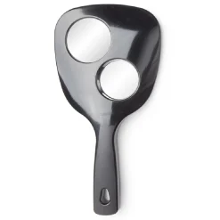 Miroir à main double face grossissant plastique noir