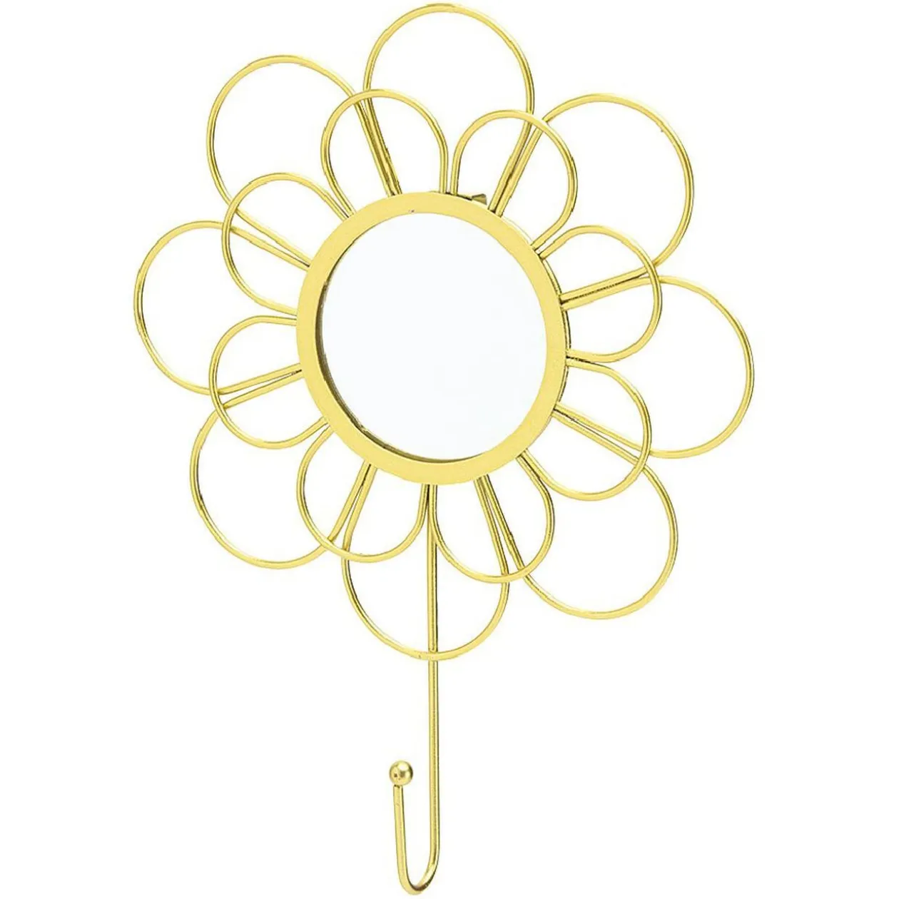 Miroir mural en forme de fleur doré