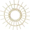 Miroir mural soleil rotin beige Ø28cm