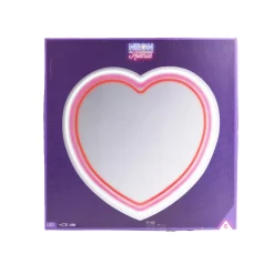 Miroir néon forme coeur rose 40x40cm
