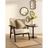 Miroir organique en bois effet noyer 20x27cm