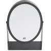 Miroir ovale à poser métal noir < Gifi