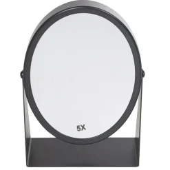 Miroir ovale à poser métal noir < Gifi