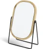 Miroir à poser ovale bambou et fer 14,5x8xH22cm < Gifi Clearance