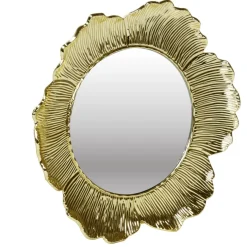 Miroir rond bord fleur doré Ø18cm < Gifi Hot