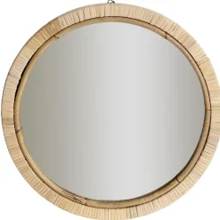 Miroir rond contour rotin naturel < Gifi Discount