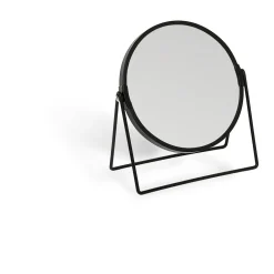 Miroir rond métal noir à poser 18x8xH20cm
