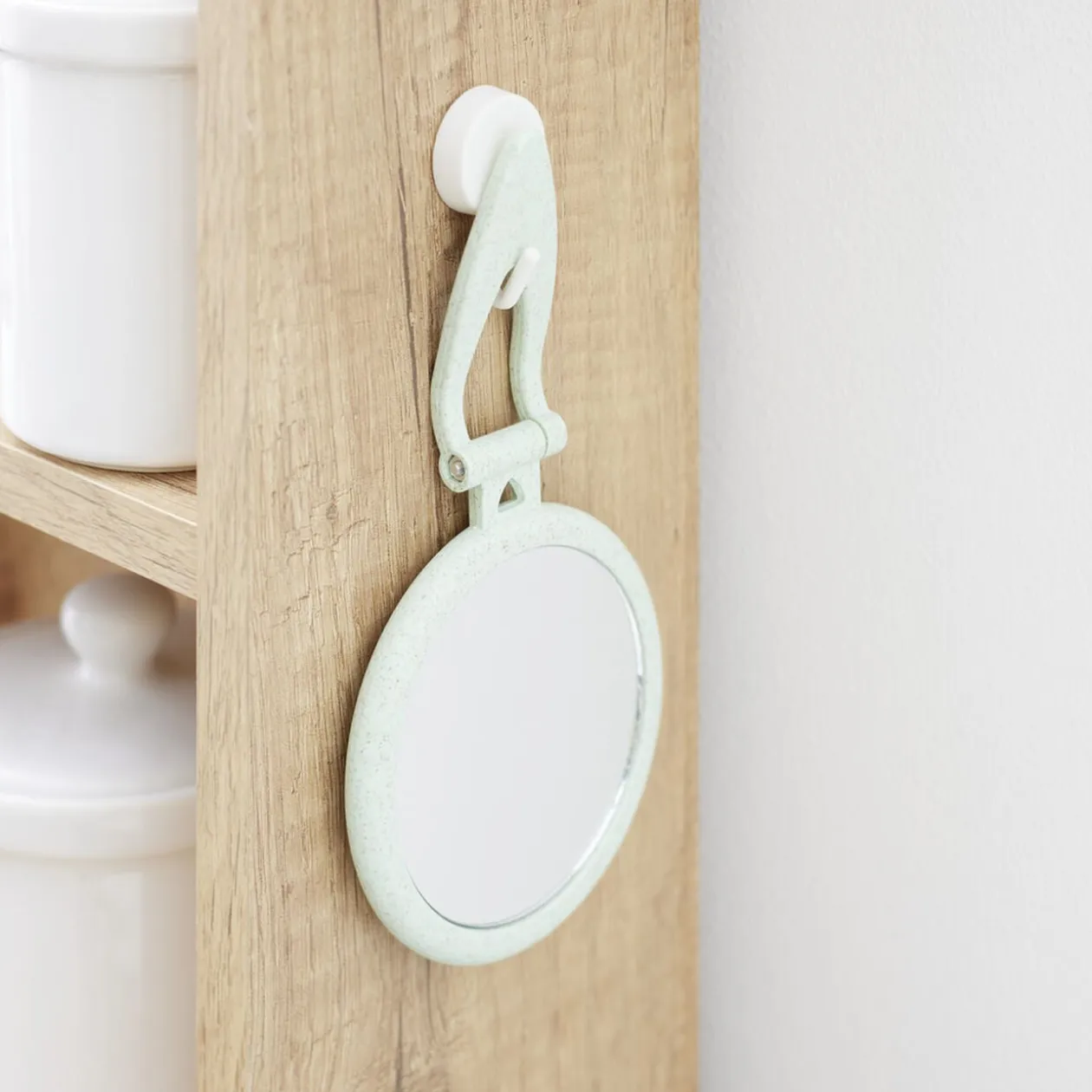 Miroir rond pliable 2 faces normal et grossissant