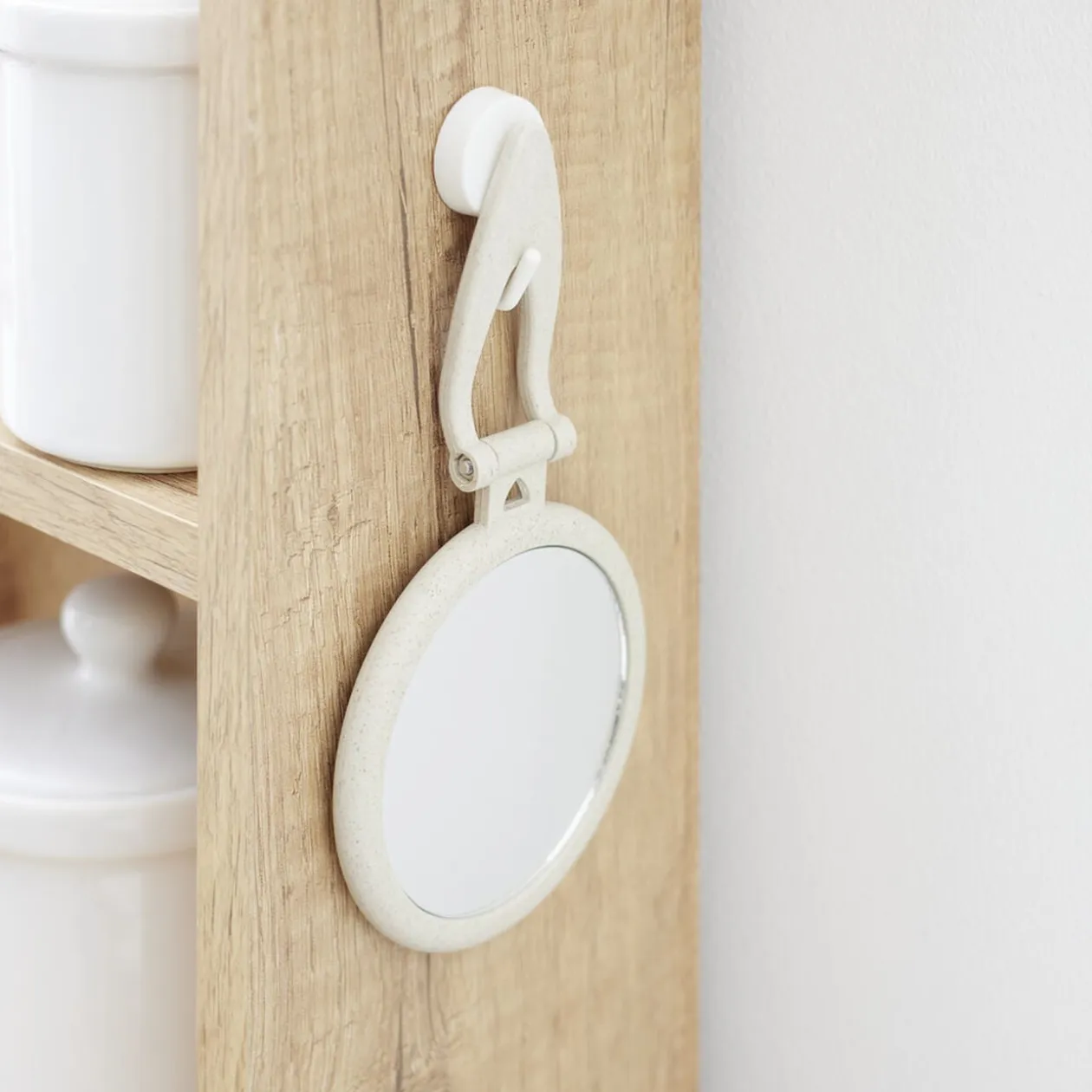Miroir rond pliable 2 faces normal et grossissant