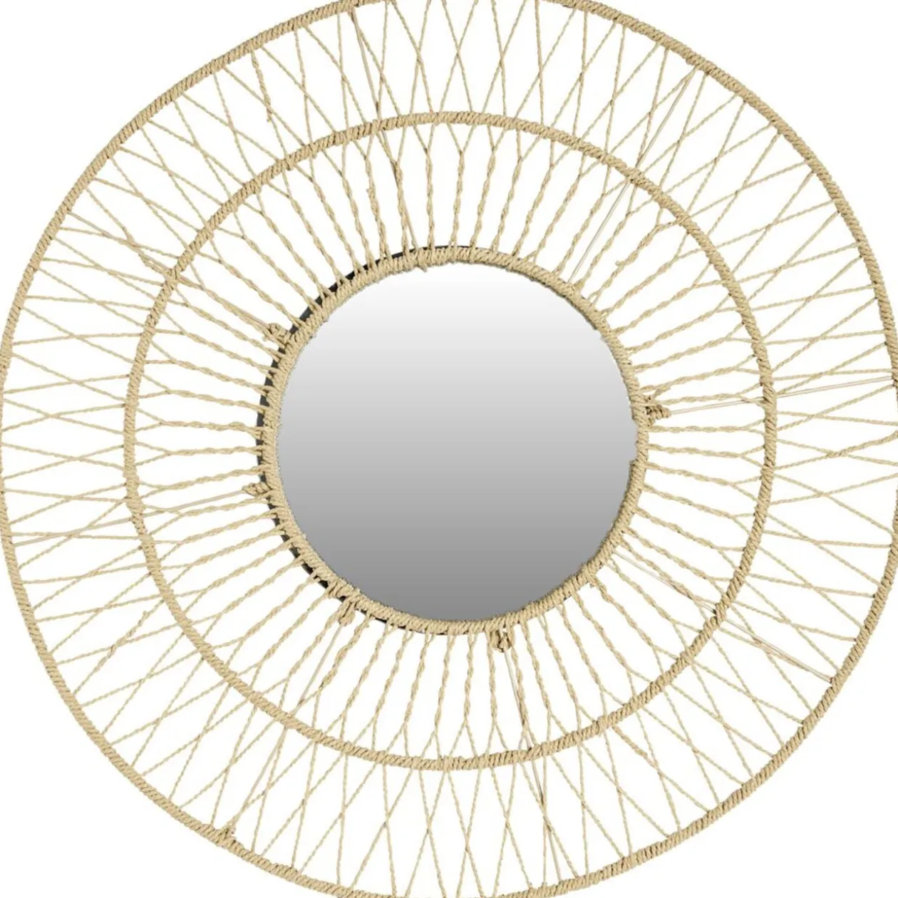 Miroir soleil rond papier tressé Ø74cm