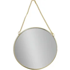 Miroir à suspendre rond avec contour métal (3 modèles)