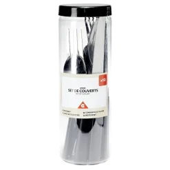 Ménagère couverts acier 12 pièces dans boîte plastique (4 modèles) < Gifi Outlet