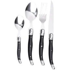 Ménagère inox manche gris 24 pièces < Gifi