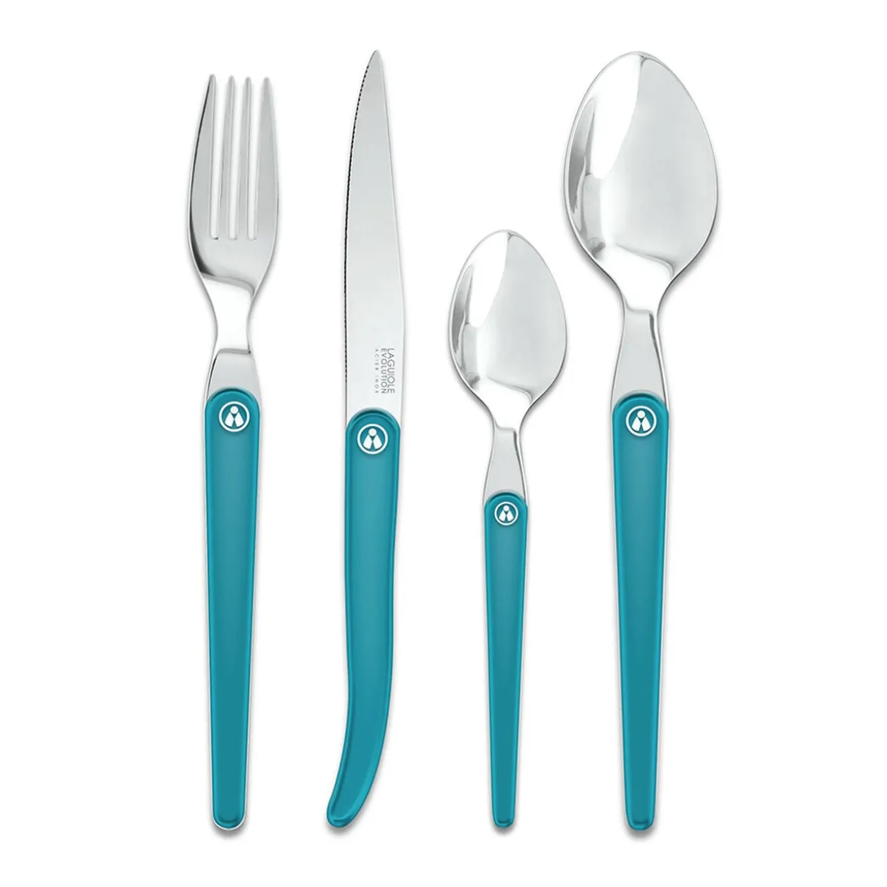 Ménagère Laguiole Evolution 16 pièces turquoise