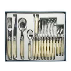 Ménagère Laguiole inox couleur ivoire 26x31cm
