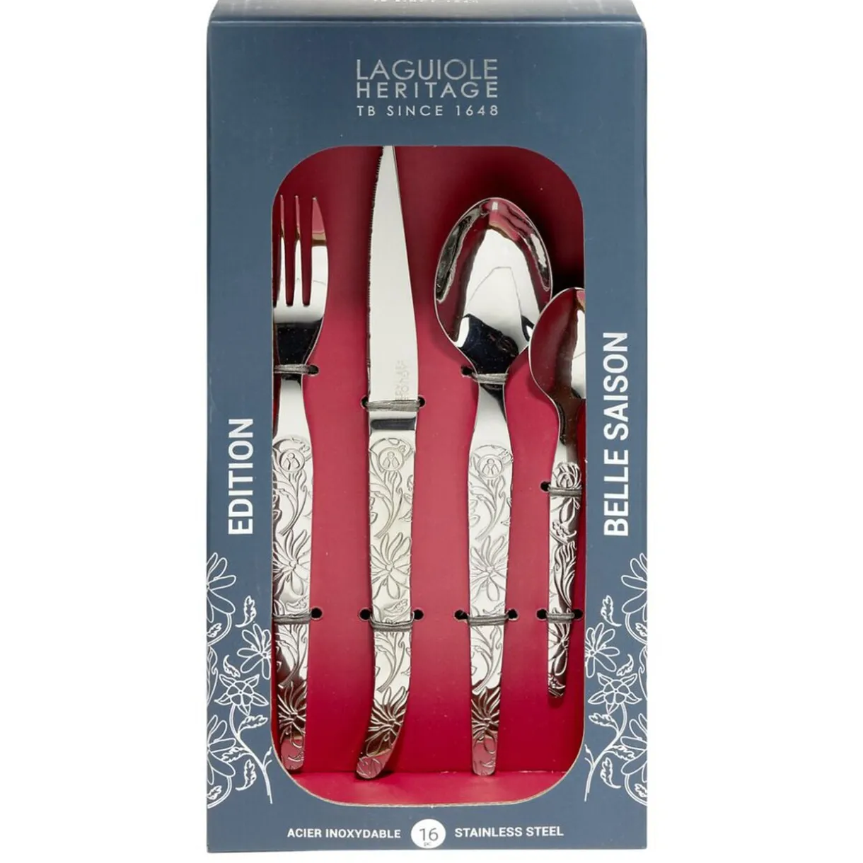 Ménagère Laguiole 16 pièces inox gris < Gifi Best