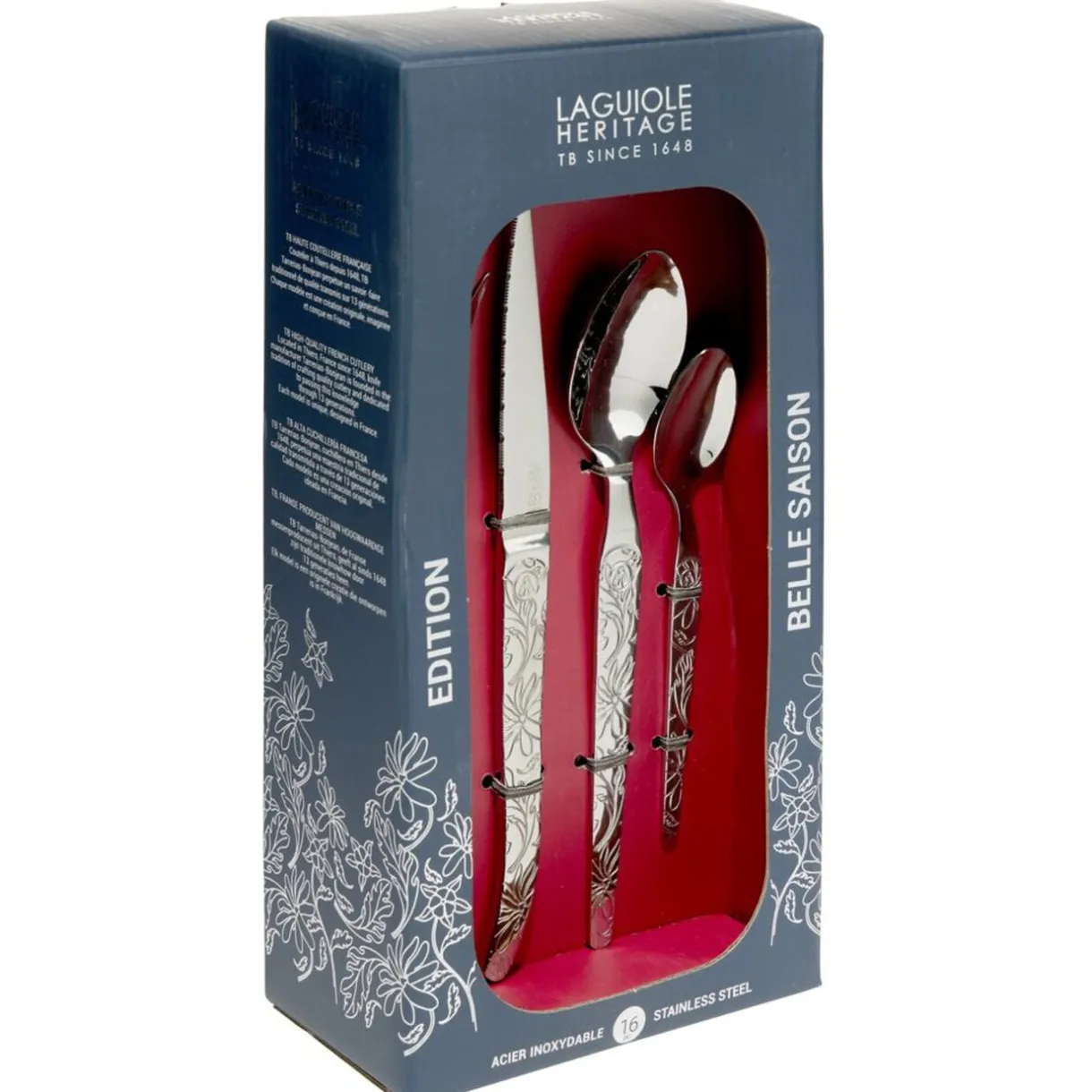 Ménagère Laguiole 16 pièces inox gris < Gifi Best