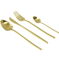 Ménagère 16 pcs inox L16X25XH7 cm doré