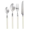 Ménagère 4 personnes 16 couverts inox avec manche plastique blanc ivoire < Gifi Hot