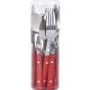 Ménagère 16 pièces inox manche plastique rouge < Gifi Online