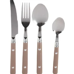 Ménagère 16 pièces inox manche plastique taupe < Gifi Sale