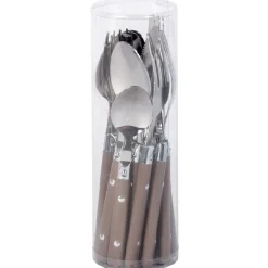 Ménagère 16 pièces inox manche plastique taupe < Gifi Sale