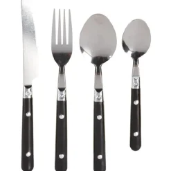 Ménagère 16 pièces inox manche plastique noir