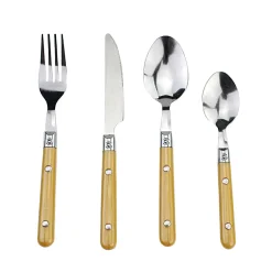 Ménagère 16 pièces inox manche plastique jaune doré < Gifi Sale