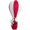 Montgolfière du père Noël feutrine rouge et blanc XL Ø65xH150cm
