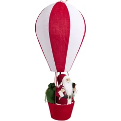 Montgolfière du père Noël feutrine rouge et blanc XL Ø65xH150cm