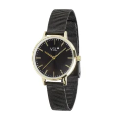 Montre femme bracelet maille milanaise inox noir < Gifi New