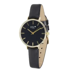 Montre femme cadran doré bracelet simili noir < Gifi Outlet