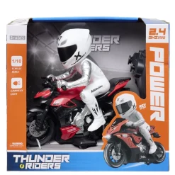 Moto télécommandée 1/10 lumineuse USB 21x9xH19cm (2 modèles)