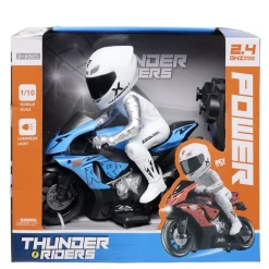 Moto télécommandée 1/10 lumineuse USB 21x9xH19cm (2 modèles)