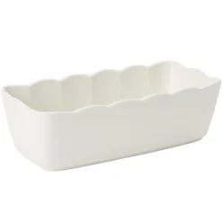 Moule à cake rectangulaire en céramique bord festonné 28x13xH9cm (2 modèles)