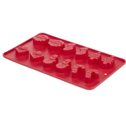 Moule à glaçons motif Noël silicone L23X14XH1,3 cm (2 modèles rouge ou vert)