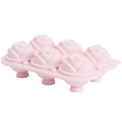 Moule à glaçon x6 forme fleur silicone rose 12,5x18cm