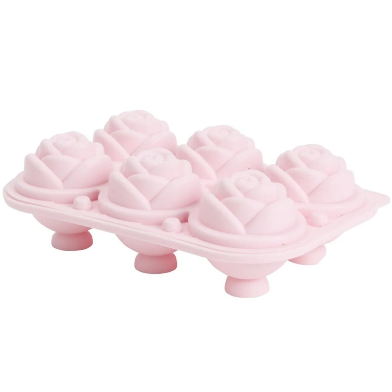 Moule à glaçon x6 forme fleur silicone rose 12,5x18cm