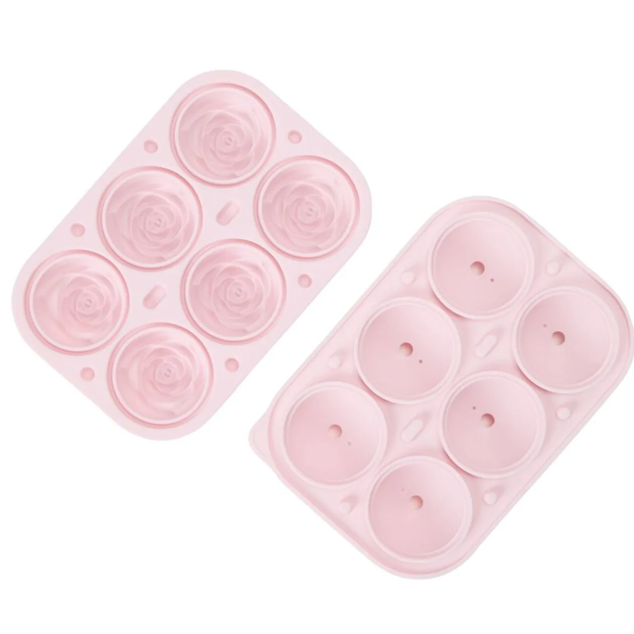 Moule à glaçon x6 forme fleur silicone rose 12,5x18cm