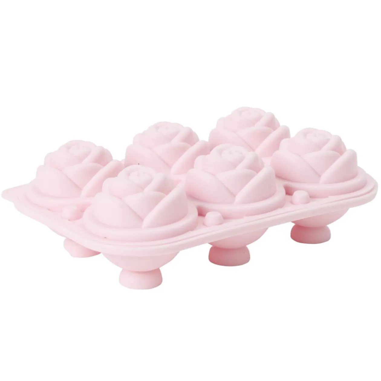 Moule à glaçon x6 forme fleur silicone rose 12,5x18cm