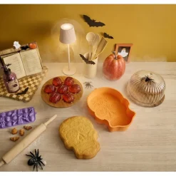 Moule à gâteau crâne calavera silicone orange 30x23,5xH5,5cm < Gifi Best