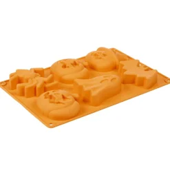 Moule à gâteau Halloween x6 silicone orange 18x27cm