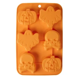 Moule à gâteau Halloween x6 silicone orange 18x27cm < Gifi
