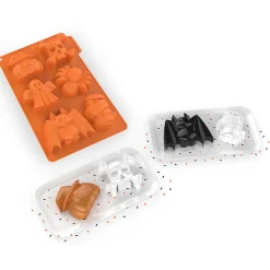 Moule gâteau silicone 6 formes Halloween orange