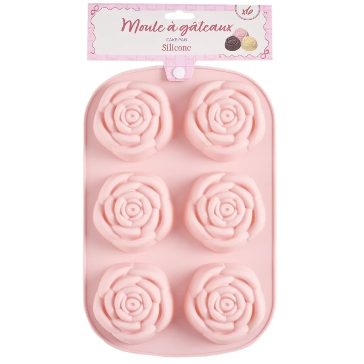 Moule à gâteau x6 fleur rose silicone 16,5x22,5cm < Gifi Discount