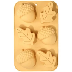 Moule à gâteau x6 forme automne silicone orange 17x27cm