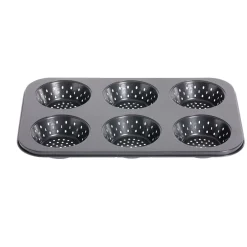 Moule à muffin perforé acier noir 33,6x22xH3cm