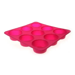 Moule 9 muffins silicone rose