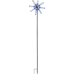 Moulin à vent XL à planter en métal décoré bleu 40,5x23xH180cm < Gifi
