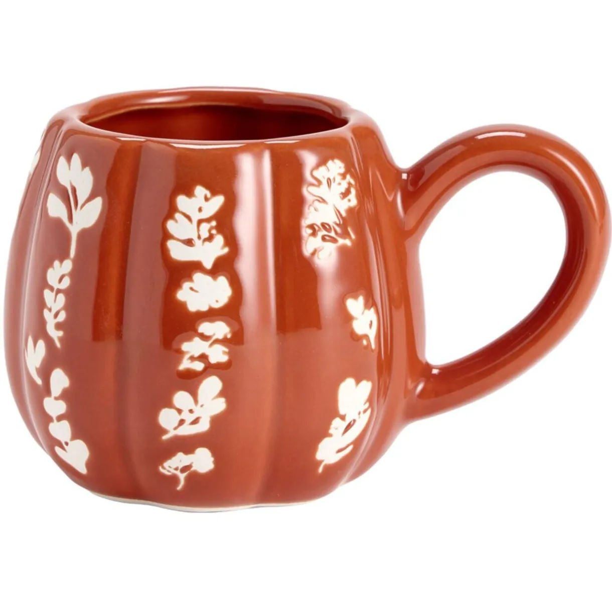 Mug automne céramique motif floral blanc 13x9xH8cm (2 modèles vert ou rouge) < Gifi Outlet